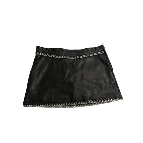 Retrofete Emily Leather Skirt in Black